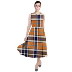 Tartans Yellow 34 Round Neck Boho Dress by impacteesstreetwearfour