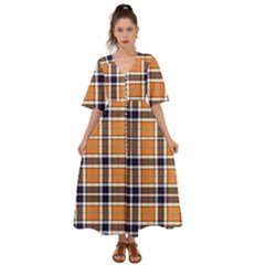 Tartans Yellow 34 Kimono Sleeve Boho Dress by impacteesstreetwearfour