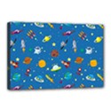 Space Rocket Solar System Pattern Canvas 18  x 12  (Stretched) View1