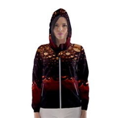 Water Drops Bubbles Macro Close Up Brown Women s Hooded Windbreaker by Vaneshart