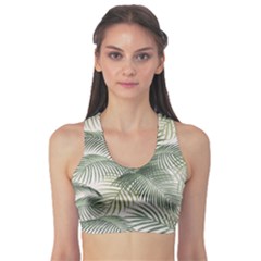 Vector Palm Leaves Pattern  Illustration Sports Bra by Vaneshart