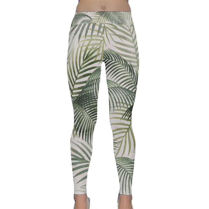 Vector Palm Leaves Pattern  Illustration Classic Yoga Leggings