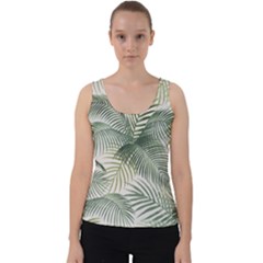 Vector Palm Leaves Pattern  Illustration Velvet Tank Top by Vaneshart