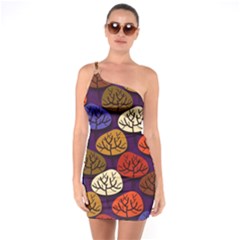 Tree Pattern Background One Soulder Bodycon Dress by Vaneshart