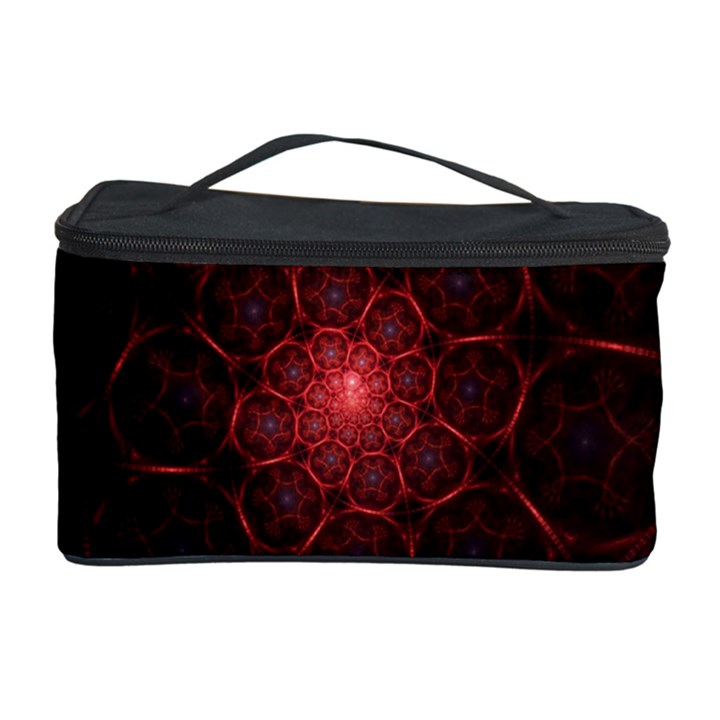 Fractal Spiral Depth Light Red Swirling Lines Cosmetic Storage