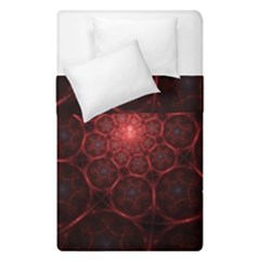 Fractal Spiral Depth Light Red Swirling Lines Duvet Cover Double Side (single Size) by Vaneshart