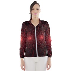 Fractal Spiral Depth Light Red Swirling Lines Women s Windbreaker by Vaneshart