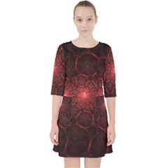 Fractal Spiral Depth Light Red Swirling Lines Pocket Dress by Vaneshart