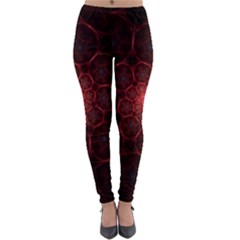 Fractal Spiral Depth Light Red Swirling Lines Lightweight Velour Leggings by Vaneshart