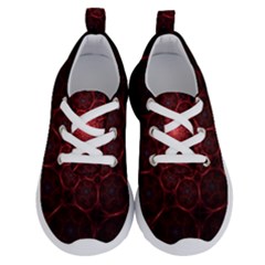 Fractal Spiral Depth Light Red Swirling Lines Running Shoes by Vaneshart