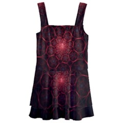 Fractal Spiral Depth Light Red Swirling Lines Kids  Layered Skirt Swimsuit by Vaneshart