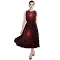 Fractal Spiral Depth Light Red Swirling Lines Round Neck Boho Dress View1