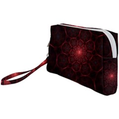 Fractal Spiral Depth Light Red Swirling Lines Wristlet Pouch Bag (small) by Vaneshart