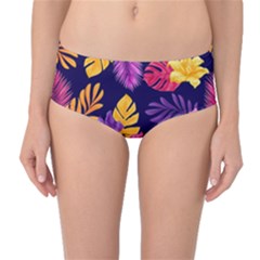 Tropical Pattern Mid-waist Bikini Bottoms by Vaneshart