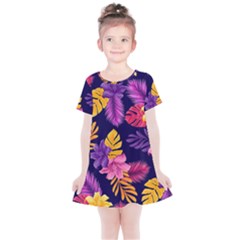 Tropical Pattern Kids  Simple Cotton Dress by Vaneshart