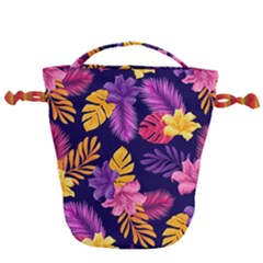 Tropical Pattern Drawstring Bucket Bag by Vaneshart