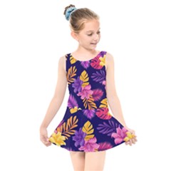 Tropical Pattern Kids  Skater Dress Swimsuit by Vaneshart