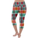 Bricks Abstract Seamless Pattern Lightweight Velour Capri Yoga Leggings View4