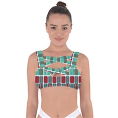 Bricks Abstract Seamless Pattern Bandaged Up Bikini Top by Vaneshart