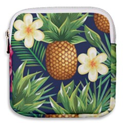 Tropical Pattern Pineapple Flowers Floral Fon Tropik Ananas Mini Square Pouch by Vaneshart