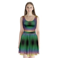 Abstract Patterns Split Back Mini Dress 