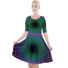 Abstract Patterns Quarter Sleeve A-line Dress by Vaneshart