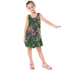 Vibrant Tropical Kids  Sleeveless Dress by Vaneshart