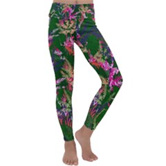 Vibrant Tropical Kids  Lightweight Velour Classic Yoga Leggings by Vaneshart