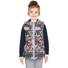 Graffiti Wall Background Kids  Hooded Puffer Vest