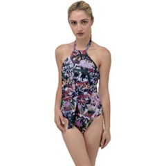 Graffiti Wall Background Go With The Flow One Piece Swimsuit by Vaneshart