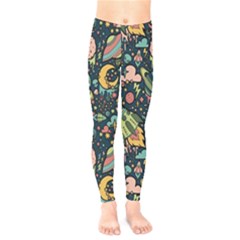 Texture Patterns Aliens Rockets Space Kids  Legging by Vaneshart