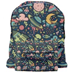 Texture Patterns Aliens Rockets Space Giant Full Print Backpack by Vaneshart