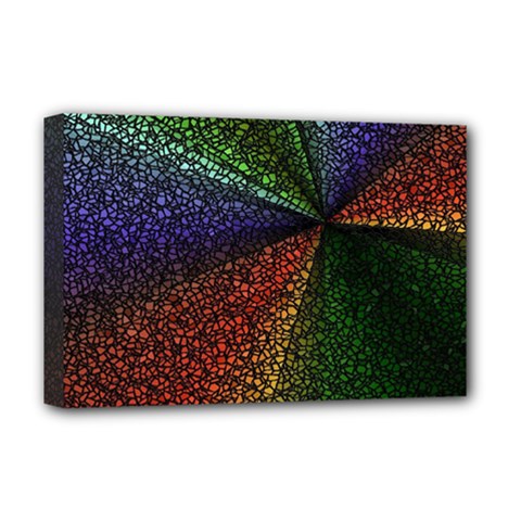 Abstract Colorful Pieces Mosaics Deluxe Canvas 18  X 12  (stretched) by Vaneshart