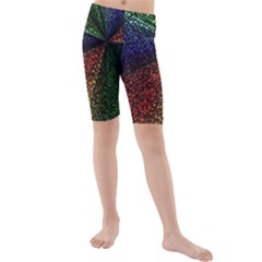 Abstract Colorful Pieces Mosaics Kids  Mid Length Swim Shorts by Vaneshart