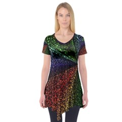 Abstract Colorful Pieces Mosaics Short Sleeve Tunic  by Vaneshart