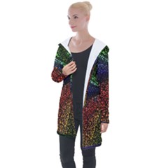 Abstract Colorful Pieces Mosaics Longline Hooded Cardigan by Vaneshart