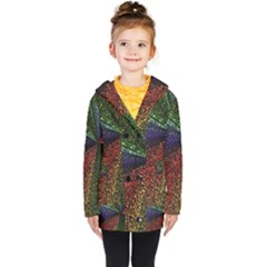 Abstract Colorful Pieces Mosaics Kids  Double Breasted Button Coat by Vaneshart