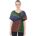 Abstract Colorful Pieces Mosaics V-Neck Dolman Drape Top View1