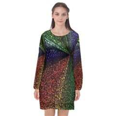 Abstract Colorful Pieces Mosaics Long Sleeve Chiffon Shift Dress  by Vaneshart