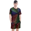 Abstract Colorful Pieces Mosaics Men s Mesh Tee and Shorts Set View1