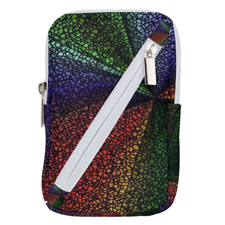 Abstract Colorful Pieces Mosaics Belt Pouch Bag (Large)