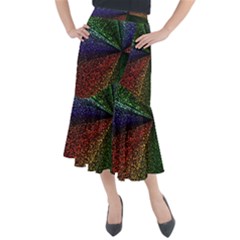 Abstract Colorful Pieces Mosaics Midi Mermaid Skirt by Vaneshart