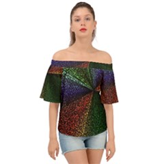 Abstract Colorful Pieces Mosaics Off Shoulder Short Sleeve Top by Vaneshart