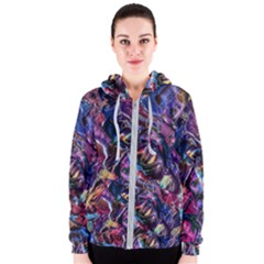 Multicolored Abstract Painting Women s Zipper Hoodie by Vaneshart