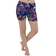 Multicolored Abstract Painting Lightweight Velour Yoga Shorts by Vaneshart