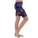 Multicolored Abstract Painting Kids  Lightweight Velour Cropped Yoga Leggings View3