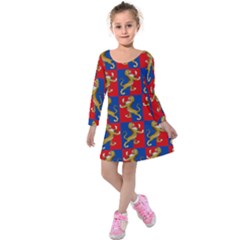 Lion 1 Kids  Long Sleeve Velvet Dress by ArtworkByPatrick