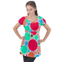 Dots Puff Sleeve Tunic Top by impacteesstreetweareight