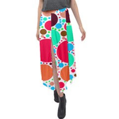 Dots Velour Split Maxi Skirt