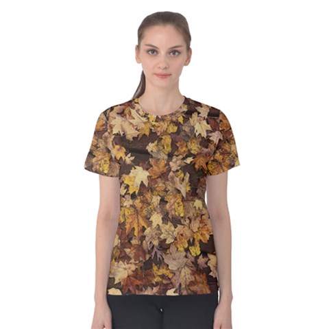 Late October Leaves 3 Women s Cotton Tee by bloomingvinedesign